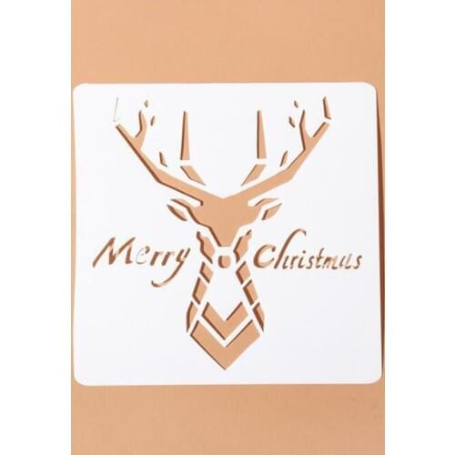 Stencil Deer Christmas Layering Painting Template For Walls Scrapbooking Bullet Journal Decor Embossing Office School Supplies