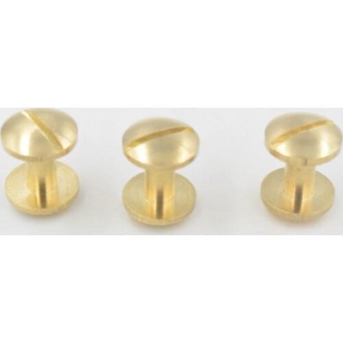 10Pcs Chicago Screws Flat Head Pure Copper Ccrew Belt Leather Craft Nail Brass Solid Rivets Stud Head Wallet Round