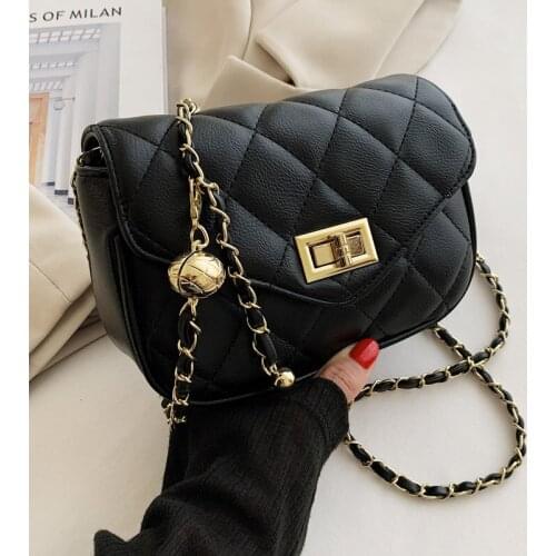 High Quality Ladies Rhombic Chain Shoulder Bag 2021 New Female Bag Trendy Fashion Small Square Bag Korean Messenger Bag