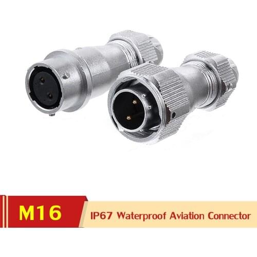 WY16 TE+ZE 2 3 4 5 7 9 10 Pin Waterproof Aviation Cable Connector AC DC Power Jack IP67 LED Lighting Strip M16 Wire Connectors