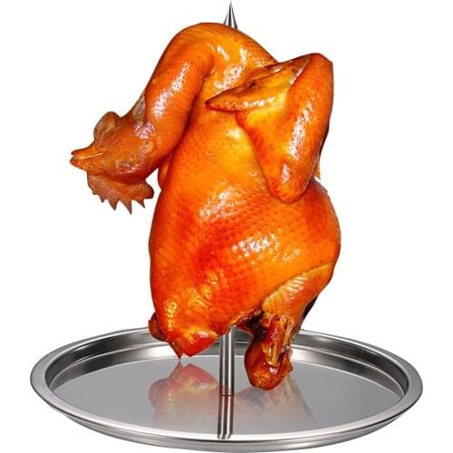 1PC Stainless Steel Grilled Chicken Rack Detached Handle Barbecue Skewer Grill Barbecue Plate Vertical Skewer Grilled Suitable