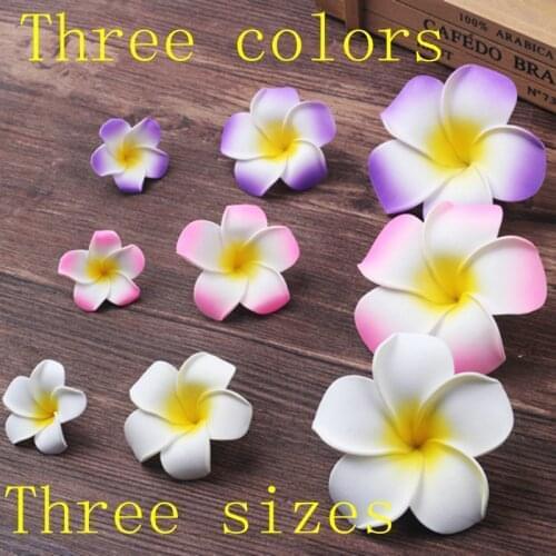 10pcs/lot 4/6/8cm Plumeria Hawaiian Foam Frangipani Artificial Flower Headdress Flowers Wedding Party Home Decoration