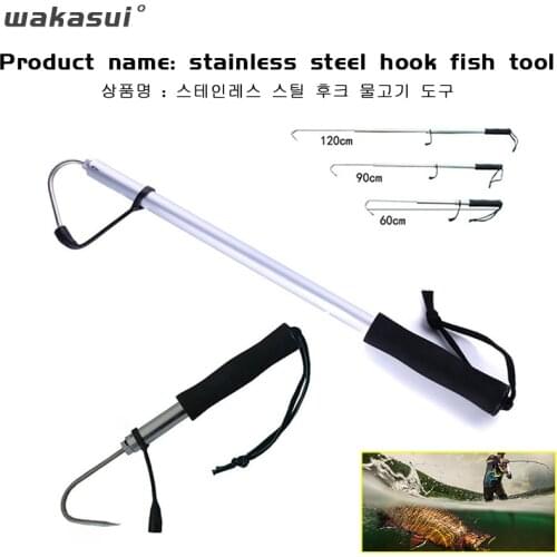 2021New 60cm/90cm/120cm Stainless Steel Sea Telescopic Fishing Gaff Aluminum Alloy Spear Hook Accessories Outdoor Fishing Tool
