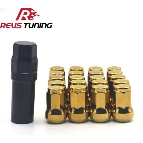32mm Heptagon Golden Color Steel M12x1.5 M12x1.25 Car Steel Racing Wheel Lug Nuts