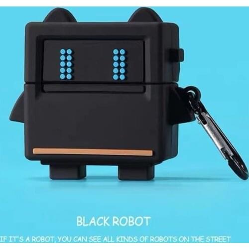 3D Creativity Cartoon Robot Wireless Bluetooth Earphone Protective Case For Airpods Pro Charging Box Silicone Shockproof Case