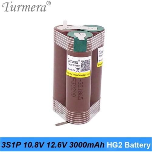 3S 10.8V 12.6V 18650 HG2 3000mAh 6000mAh Lithium Battery 30A Soldering Strip for Screwdriver Battery Shurika CustomizeMA17