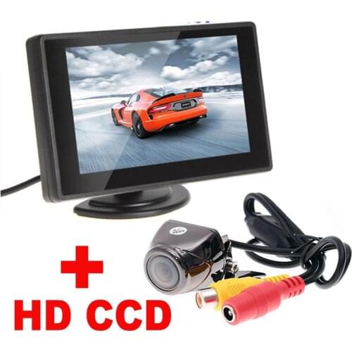 4.3"Digital TFT LCD Mirror Car Parking Monitor+170 Degree Car Rear view Rearview Camera 2 in 1 Auto Parking Assistance System