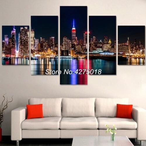 DIY Diamond Painting Cross Stitch Kits Full Diamond Embroidery 5D Square Drill Mosaic Home Decor Night city landscape 5pcs ML346