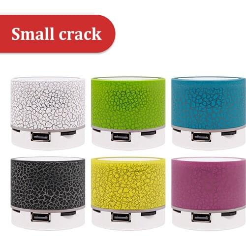 Crackle Bluetooth-compatible Audio Card Small Steel Mini Subwoofer Wireless Led Ligh Portable Small Speakers Mini Bass Speakers