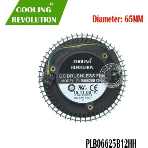 Free Shipping PLB06625B12HH 65mm 12V 1.00A 4 Pin Video Card Cooler Fan For AMD Radeon R9 270 270X Graphics Card Cooling Fan