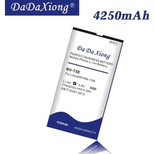 Da Da Xiong 4250mAh BV-T5E BVT5E Li-ion Phone Battery for Nokia Lumia 950 RM-1106 RM-1104 RM-110 Phone Battery