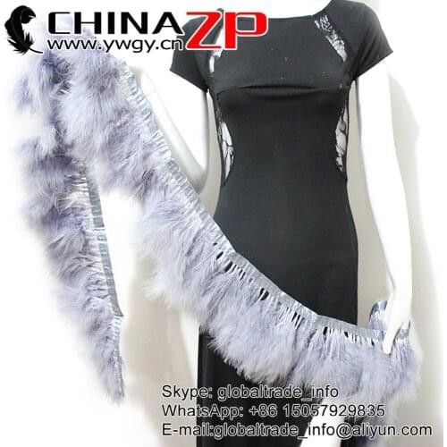 Exporting from CHINAZP Factory Best Quality Dyed Grey Turkey Marabou Plumage Feathers Trim