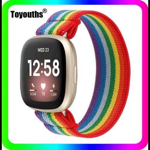 Scrunchies Elastic Watch Straps for Fitbit Versa 3 Women Soft Solo Loop Band Nylon Watch Replacement Acessories for Fitbit Sense