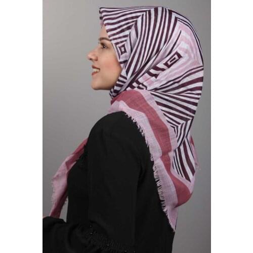 ERBİL PATTERNED LINEN FLAMLI SCARF-DESEN-04-RENK-01