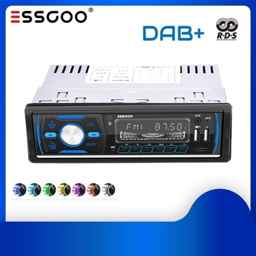 ESSGOO DAB Car Radio 1 din Stereo Car Audio Player Auto MP3 AM RDS Autoradio Bluetooth Music USB/SD with In Dash AUX Input