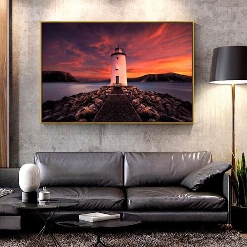 Forbeauty Oil Canvas Painting lighthouse For Home Decoration Wall Art