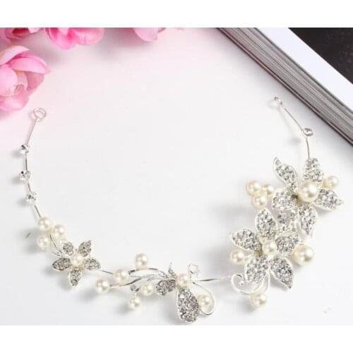 Bride Headdress Imitation Pearls Headwear Wedding Headpiece Girls Jewelry Party 2021 Fashion Hairwear Women Hair Accessories