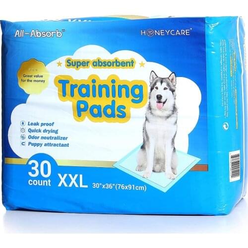 HONEYCARE 30 Count Dog Training Pads Puppy Ultra Absorbent Odor Eliminating 30 X 36 Inches Pet Cleaning Supplies