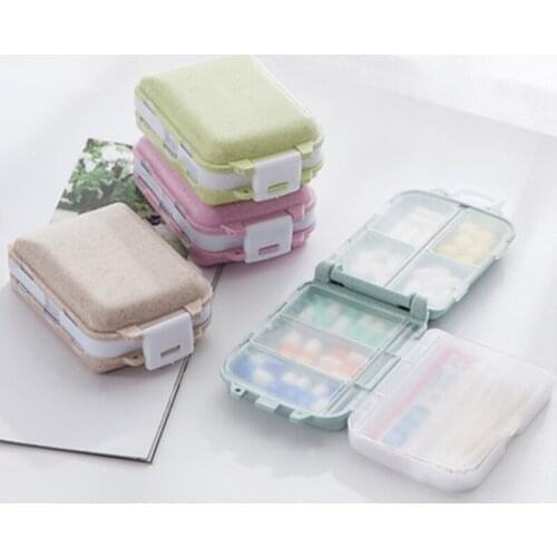 Mini Plastic Pill Box Portable Medical Kits Environmentally Friendly Non-Toxic Degradable Storage Box Health Travel Supplies