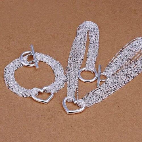 S070 jewelry silver plated jewelry set, fashion jewelry set Mesh Heart /ajbajaia fzfaoqma