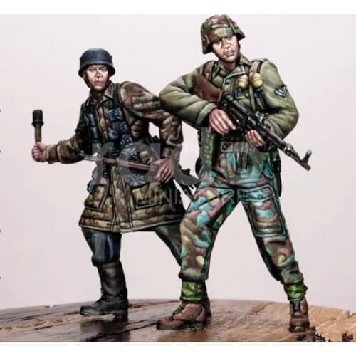 1/35 Resin Figure Model kits 2 figures Unassambled Unpainted C644