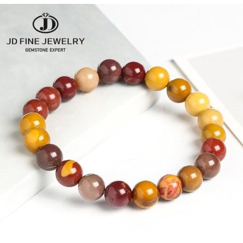 JD Factory Price Natural Stone Mookaite Round Beads Bracelet Strand 4 6 8 10 12MM Pick Size Colorful Jewelry For Women