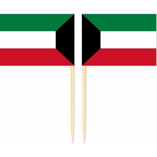 Kuwait Toothpick Flag 3.5X2.5CM Cake Topper Party Cupcake Wedding Baby Shower Supplies Lovely Baking Dessert Decorations
