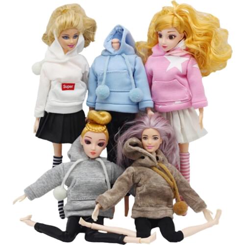 Fashion Doll Clothes Sweatshirt Coat For Barbies Doll Clothes For Blythes Doll Outfits Pants 1/6 Dolls Accessories