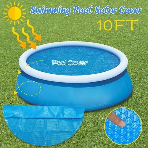 Inflatable Pool Cover Round Swimming Pool Protector 10ft Foot Above Ground Protection Tarp Film Reduces Evaporation Absorbs Heat