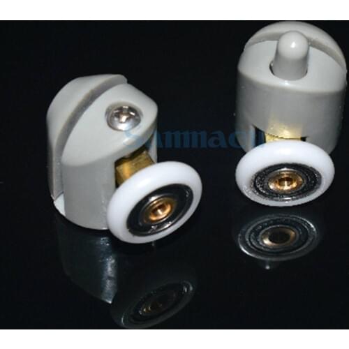 Pair Both Door Position Top Or Bottom 25mm Dia Nylon Zinc Alloy Adjustable Shower Door Roller Runner Wheels Pulley