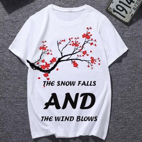 2020 New Womens T-shirt Xue Hua Piao Piao Bei Feng Xiao Xiao Print Top Female T Shirts Harajuku O-Neck Leisure Tshirts Clothes