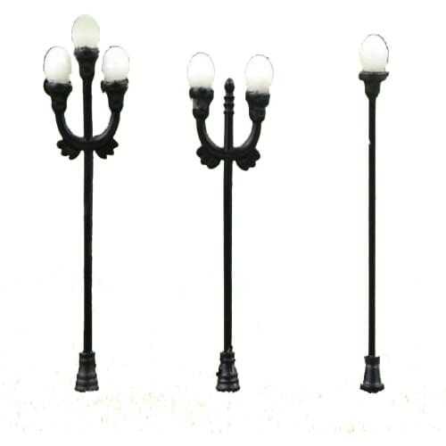 New 30pcs/lot 6v Mixed Garden Light Model 1:150 Scale Model Railway Train Lamp Post Street Lights