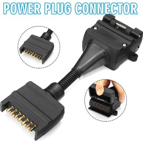 New Arrival 7 Pin Female to 12 Pin Male Trailer Caravan Adapter 12V Trailer Connection Converter Power Plug Socket
