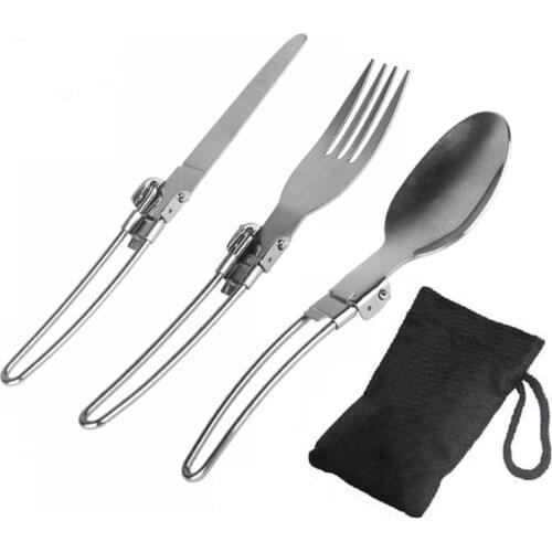 Outdoor Camping Tableware Knife, Fork, Spoon, Set of Three Pieces Camping Cookware Camping Equipment