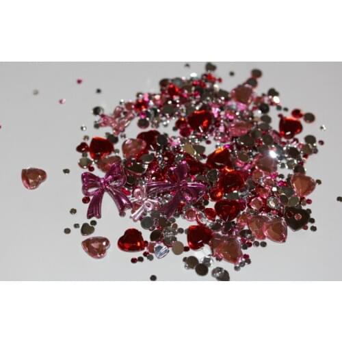 Mixed size Mix color 1000Pieces/bag DIY nails decoration gems Mobile phone DIY accessories