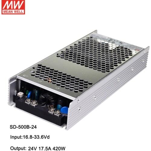 MEAN WELL RSD-500B-24 Input 16.8~33.6V DC to 24V DC 17.5A 420W Reliable Railway DC-DC Converter Fanless Power Supply Transformer