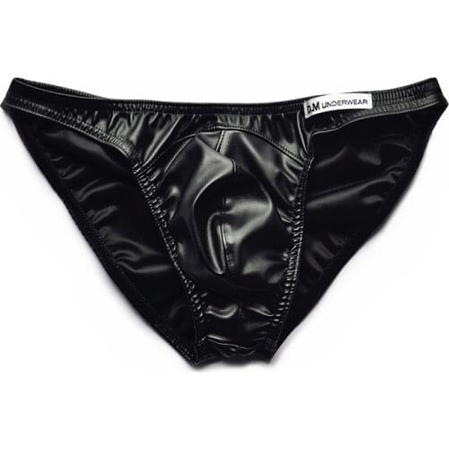 Underpants men underwear ropa interior hombre PU sexy underwear men jockstrap cueca masculina slip homme mens sexy underpants