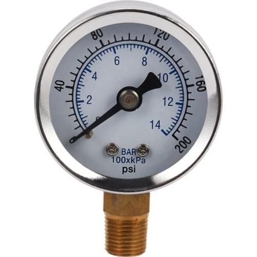 Ts-40-14 Bar 0-200 Psi 0-14 Bar Pressure Gauge 1/8 Male Npt Pressure Gauge Air Compressor Hydraulic Vacuum Gauge Manometer