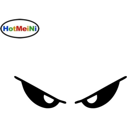 HotMeiNi 14*4 CM Evil Eyes Personality Motorcycle Helmet White or Black Fashion Classic Vinyl Decal Car Sticker Accessories