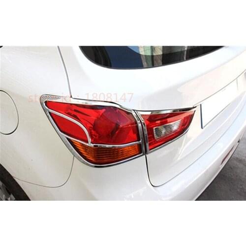 Car Body Rear Tail Back Light Lamp Frame Stick Styling ABS Chrome Cover Trim Part 4pcs For Mitsubishi ASX 2013 2014 2015