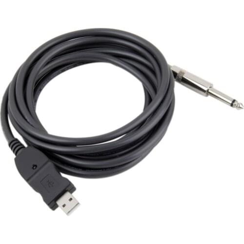 1pcs Drop Shipping 3M Guitar Bass 1/4'' USB TO 6.3mm Jack Link Connection Instrument Cable new