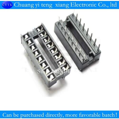 10pcs/LOT DIP IC socket DIP-16 16P 16 foot flat foot chip base 100% good