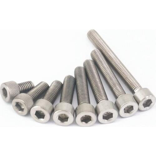 5pcs M8x1.25 Thread Length 10/12/15/20/25/30/35/40/45/50mm GR2 TA2 Pure Titanium Hex Socket Head Cap Screw Bolts DIN 912