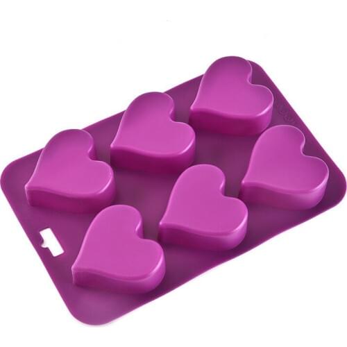 6 Love Silicone Cake Molds Handmade Soap Mold Jelly Mold DIY Baking Tool Jelly Pudding Dessert Mold