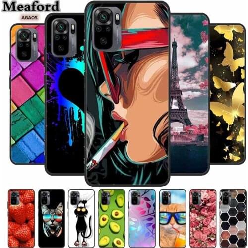 For Redmi Note 10 4G Case Cool Girl Silicone Phone Cases For Xiaomi Redmi Note 10 Note10 4G Case TPU Fruits Cartoon Coque 6.43"