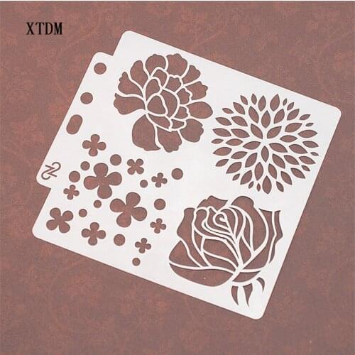 Four-leaf clover plastic mold shield DIY cake scrapbook stencils hollow Embellishments printing lace ruler Valentines Day