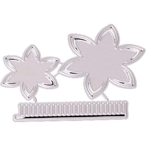 Flower Cutting Dies DIY Carbon Steel Embossing Mold for Card Making Scrapbooking Christmas Gifts 9.5x7.3cm WWO66