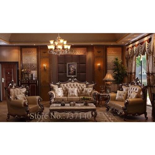 Oak antique furniture antique style sofa luxury home furniture baroque sofa european style furniture sofa set factory direct