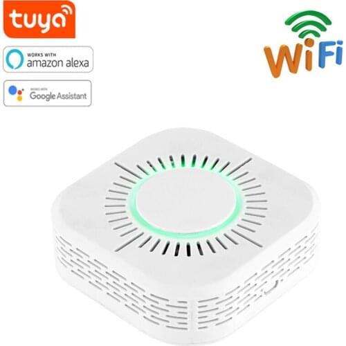 Tuya APP / WiFi Smoke Alarm Detector Fire Security Guard Smart Home Sensor Wireless Connection Work With Alexa Google Home
