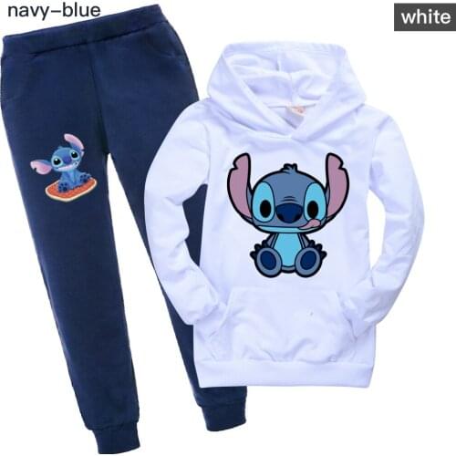 Disney Stitch Children Hoodies with Pocket Spring Hoodie Kid Teenager Boys Girls Anime Kids Sweatshirt Casual T Shirts